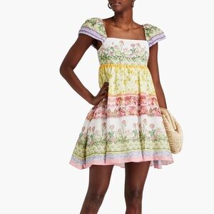ALICE+OLIVIA Tamia Print Mini Babydoll Dress